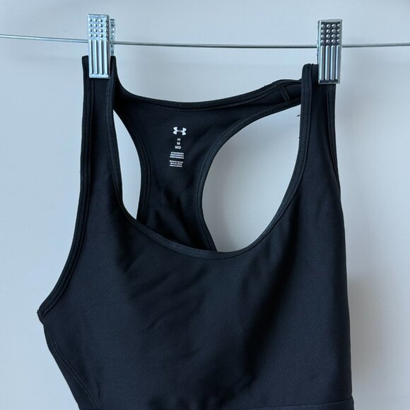 Under Armour Mid Keyhole Sports Bra Black Medium Compression Fit (Fits Small) - Picture 5 of 6